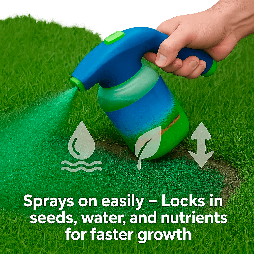 Hose-End Grass Seed Sprayer for Bare Spots & Dog Patches | Covers 100 sq ft | Lawn Repair Kit with Moisture-Locking Formula | Thomler