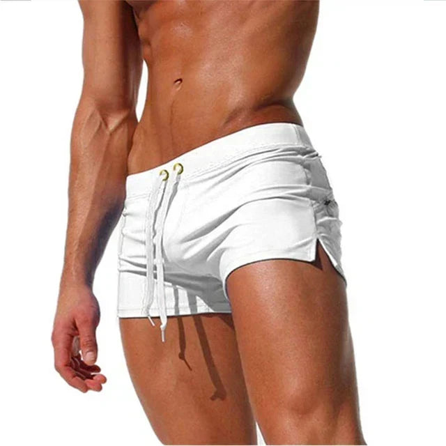 Men's Swim Trunks Quick-Dry Board Shorts with Drawstring Navy Gray Black Pool Beach Swim