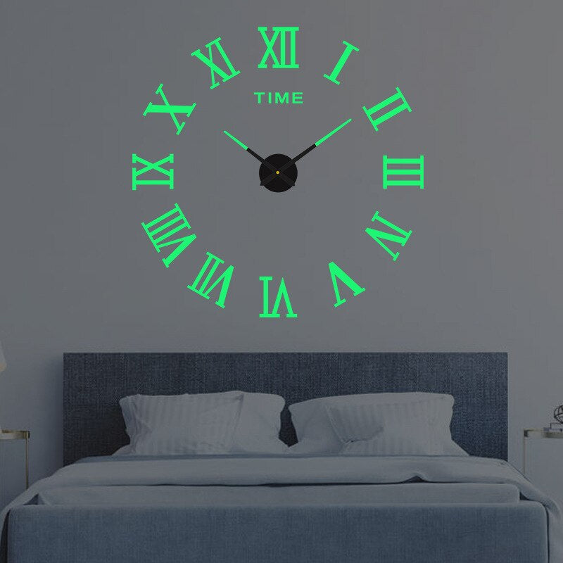 Large Decorative Wall Clock Oversized Metal Acrylic Silent Quartz Living Room Bedroom Office Modern Minimalist Statement Piece