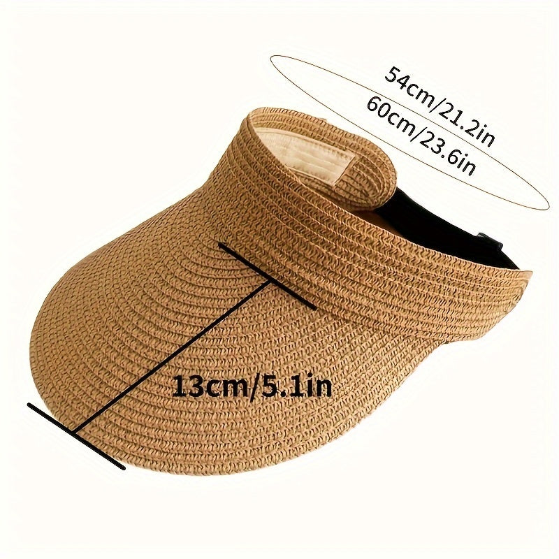 Women's Sun Visor Hat with Oversized Brim | Packable UV Protection Cap for Beach, Golf & Outdoor | Breathable Non-Stretch Headband | Thomler