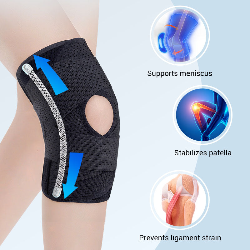 Adjustable Knee Brace with Stabilizing Straps – Breathable Compression Sleeve for Sports