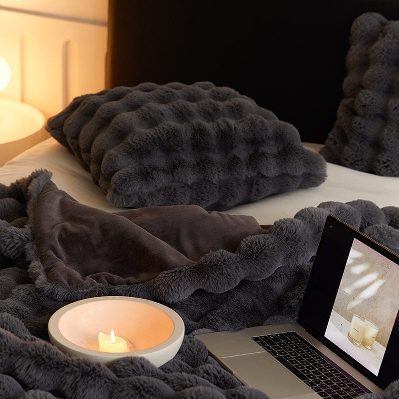 Pluche imitatiebont plaid met zijdezachte textuur voor bank, bed & woonkamerdecoratie in meerdere kleuren | Thomler