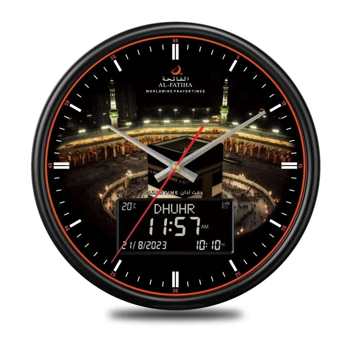 Reloj de oración digital automático con doble pantalla y sonidos de Adhan