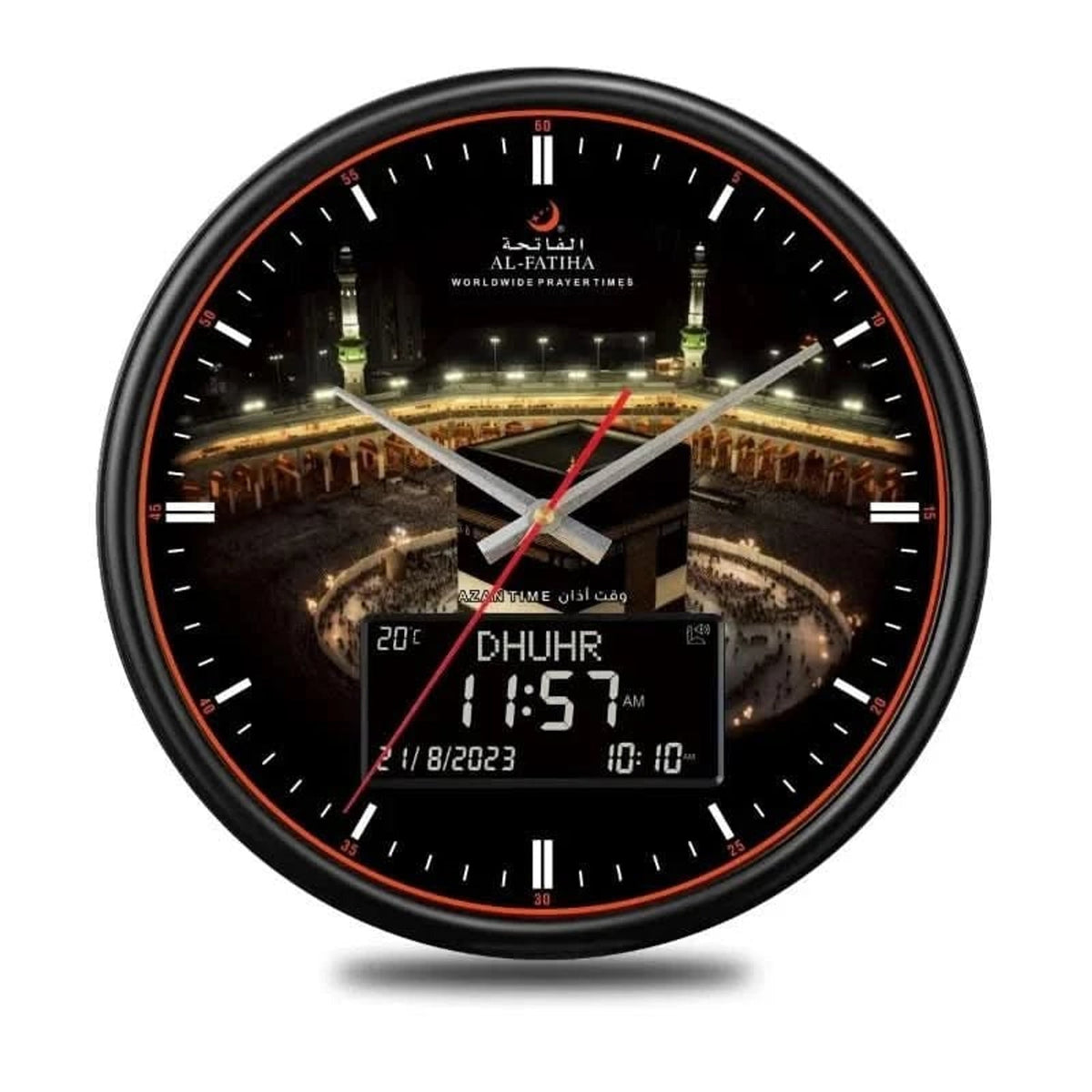 Reloj de oración digital automático con doble pantalla y sonidos de Adhan