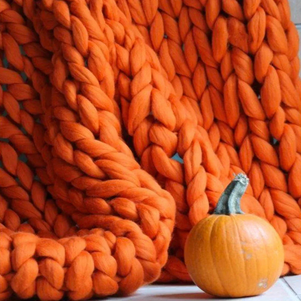 Dickes Armstrickgarn, 1 kg merinoartiger Wollstrick für Wohndecken, Kissen & Heimdekorationsprojekte
