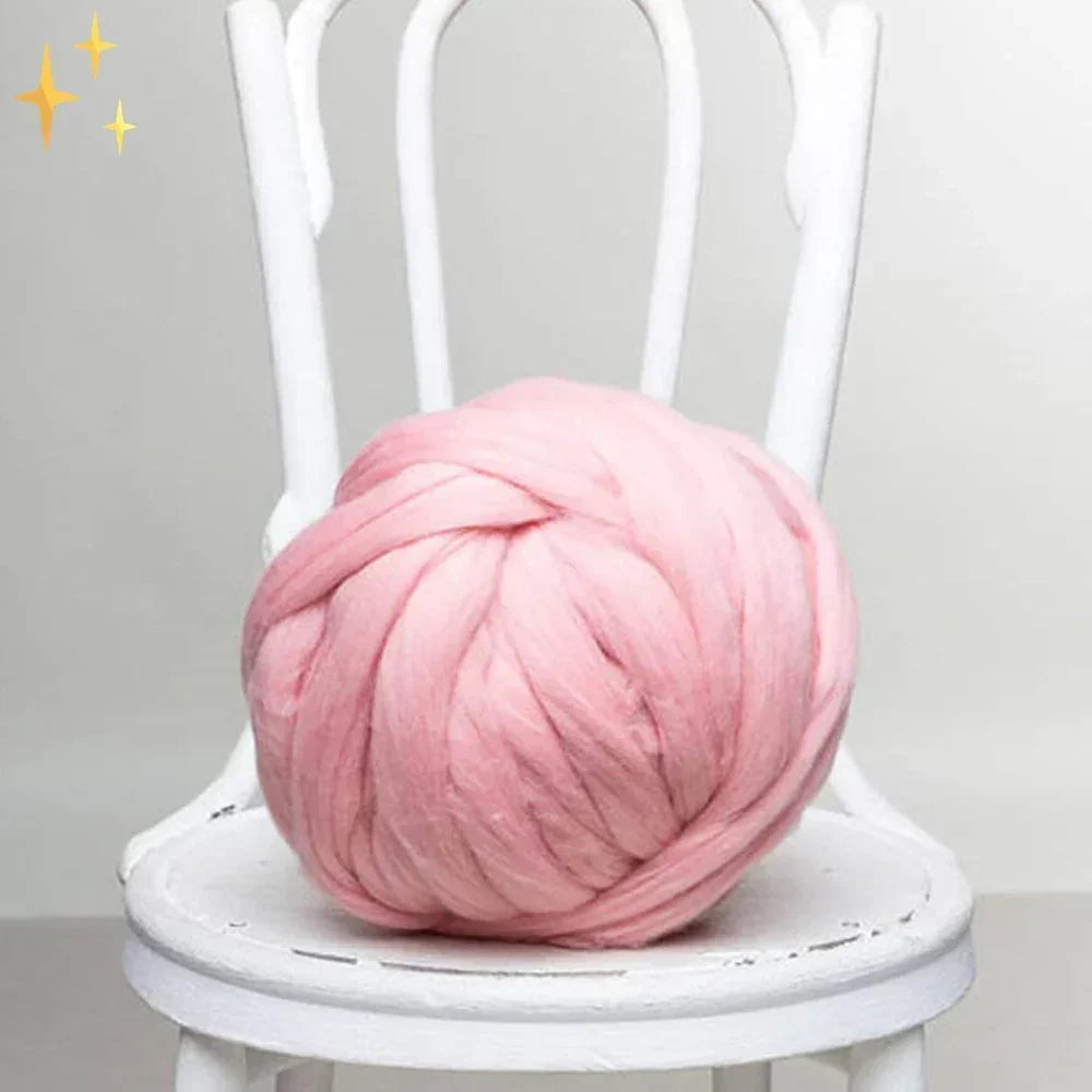 Dickes Armstrickgarn, 1 kg merinoartiger Wollstrick für Wohndecken, Kissen & Heimdekorationsprojekte