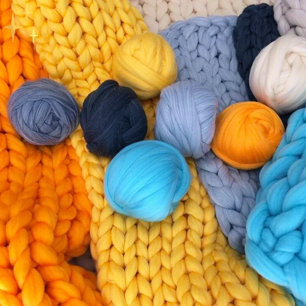 Dickes Armstrickgarn, 1 kg merinoartiger Wollstrick für Wohndecken, Kissen & Heimdekorationsprojekte