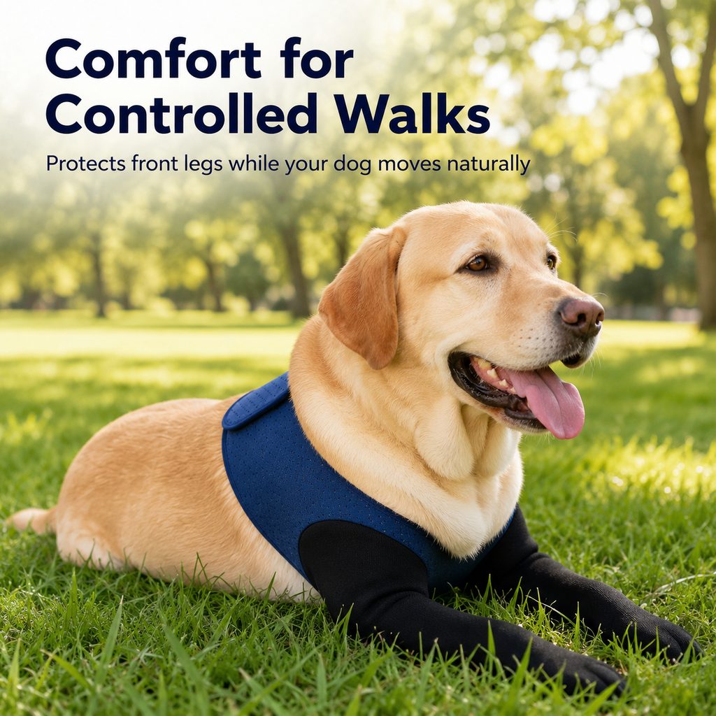 Fundas de recuperación para patas delanteras para perros: protección antilamido sin cono para postoperatorios, rascado y patas delanteras sensibles