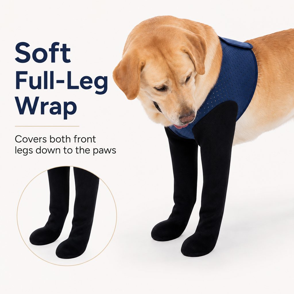 Fundas de recuperación para patas delanteras para perros: protección antilamido sin cono para postoperatorios, rascado y patas delanteras sensibles