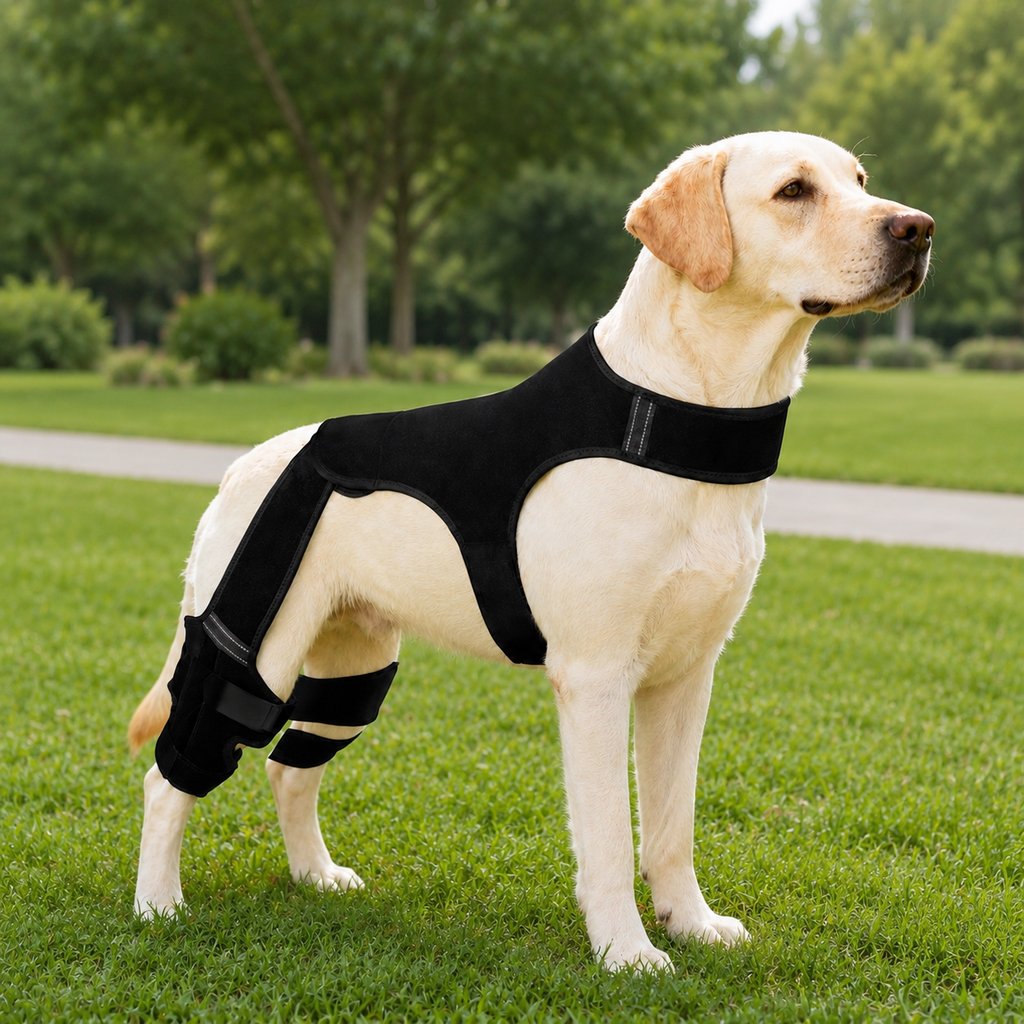 Soporte de apoyo para la pata trasera del perro: envoltura antideslizante para la estabilidad de las patas traseras para perros mayores, suelos de madera y paseos de recuperación