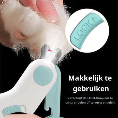 Verlichte nagelknipper voor huisdieren met ledlicht voor honden en katten, roestvrijstalen bladen, veilig trimmen thuis, instrument voor nagelverzorging van dieren, 10,4 cm | Thomler