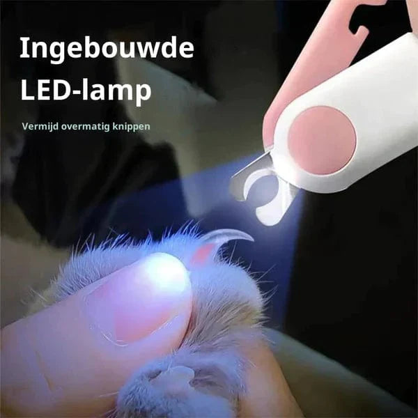 Verlichte nagelknipper voor huisdieren met ledlicht voor honden en katten, roestvrijstalen bladen, veilig trimmen thuis, instrument voor nagelverzorging van dieren, 10,4 cm | Thomler