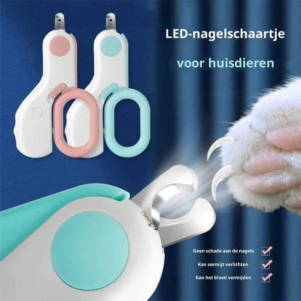 Verlichte nagelknipper voor huisdieren met ledlicht voor honden en katten, roestvrijstalen bladen, veilig trimmen thuis, instrument voor nagelverzorging van dieren, 10,4 cm | Thomler