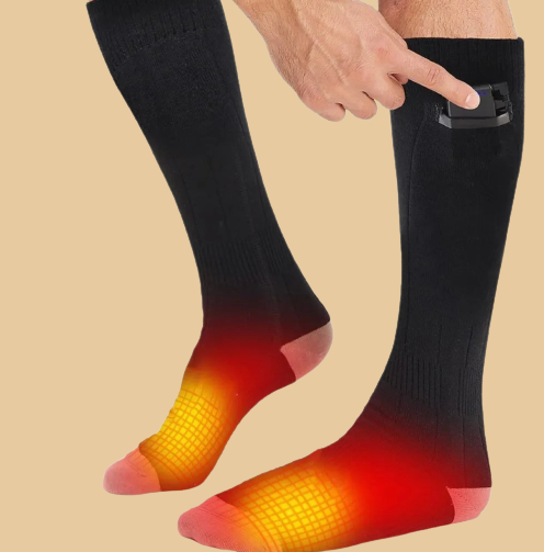 Battery-Powered Heated Socks with Adjustable Temperature Control – All-Day Warmth for Winter