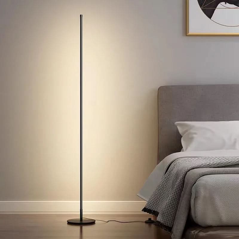 Lámpara de pie LED regulable de 63 pulgadas de altura, luz blanca cálida, lámpara de lectura de pie de metal para dormitorio, oficina, iluminación de esquina, moderna, ahorradora de espacio en forma de U | Thomler