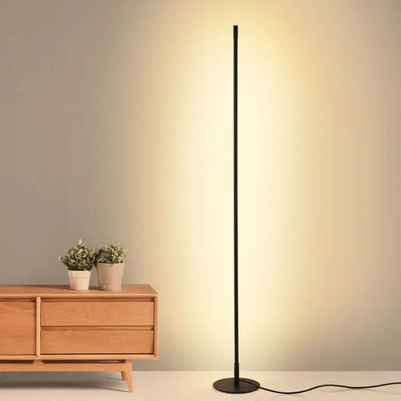 Lámpara de pie LED regulable de 63 pulgadas de altura, luz blanca cálida, lámpara de lectura de pie de metal para dormitorio, oficina, iluminación de esquina, moderna, ahorradora de espacio en forma de U | Thomler