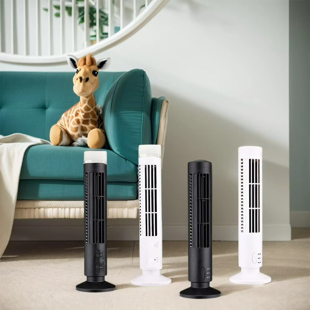 Ventilador de torre de escritorio USB, enfriador de aire compacto sin aspas, flujo de aire silencioso de 2 velocidades, enfriamiento seguro para el hogar, oficina, dormitorio, habitación y trabajo