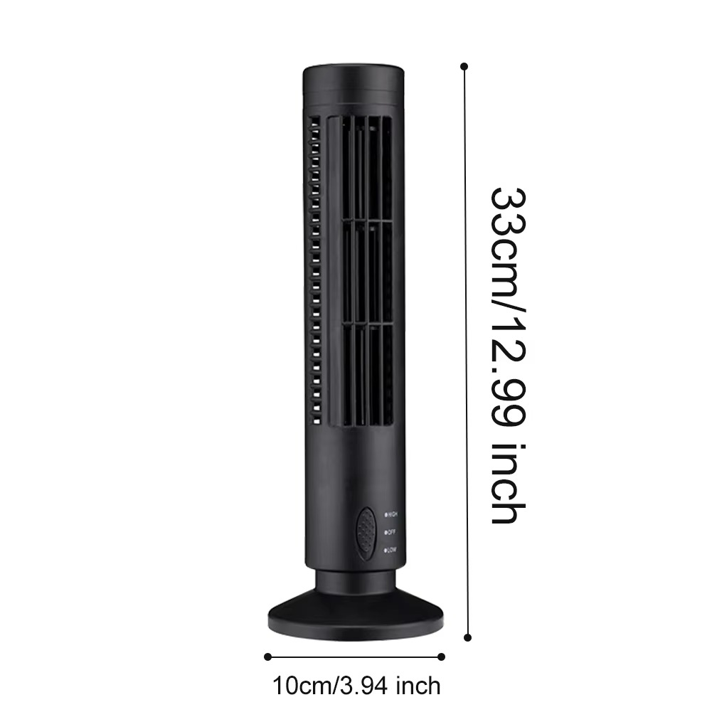 USB-Desktop-Turmventilator, blattlos, kompakter Luftkühler, persönlicher Ventilator, 2 Geschwindigkeitsstufen, leiser Luftstrom, sichere Kühlung für Zuhause, Büro, Wohnheim, Schlafzimmer und Arbeit
