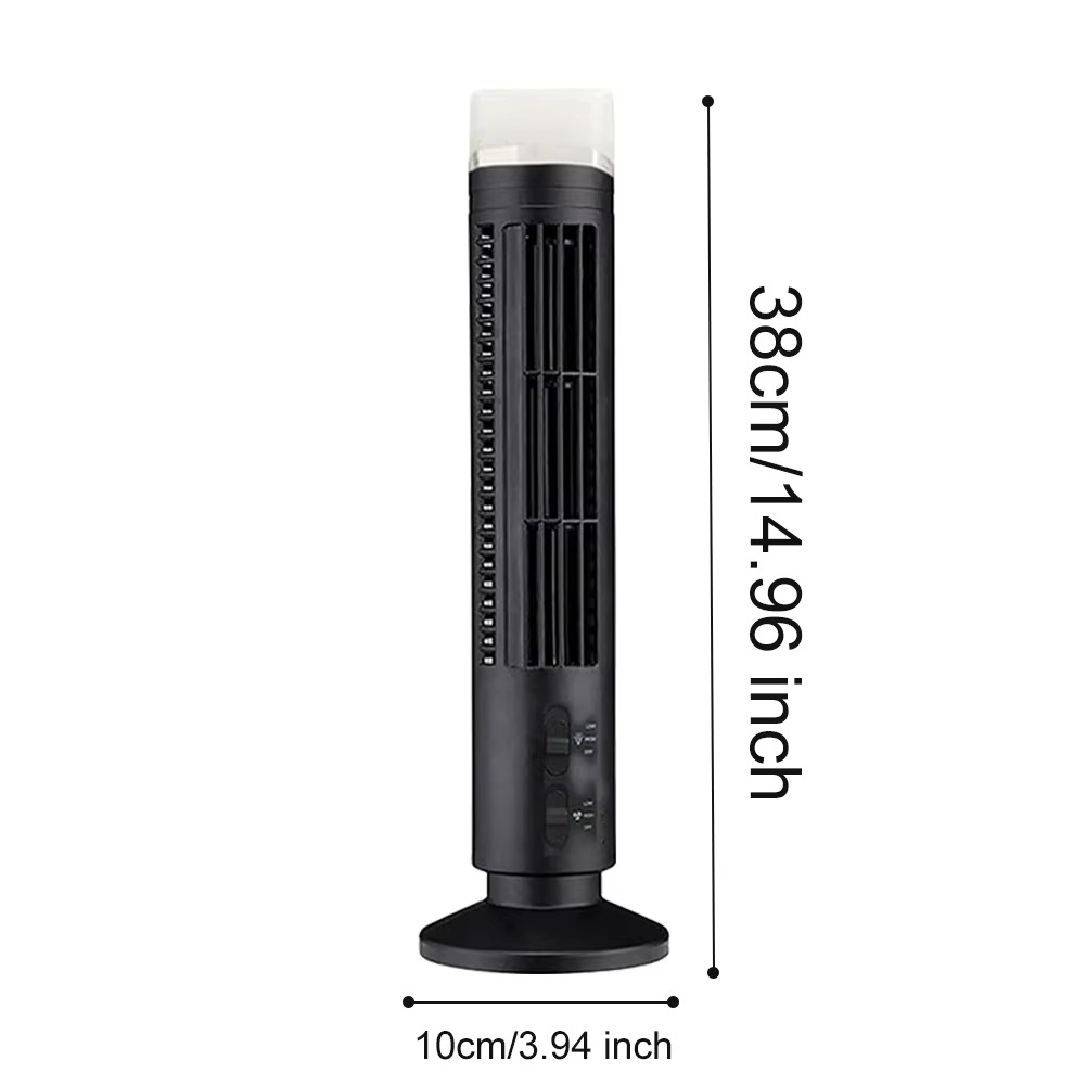 Ventilador de torre de escritorio USB, enfriador de aire compacto sin aspas, flujo de aire silencioso de 2 velocidades, enfriamiento seguro para el hogar, oficina, dormitorio, habitación y trabajo
