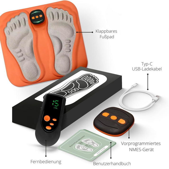 Voetzenuwstimulatiemat voor verlichting van neuropathiepijn | EMS-therapiepad | Bloedsomloopstimulator voor tintelende voeten | Oplaadbare stimulator
