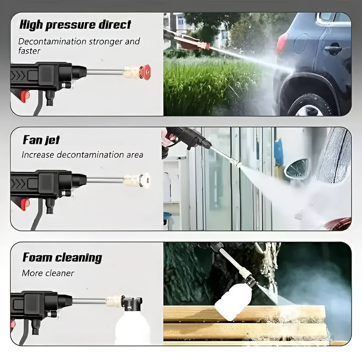 Cordless Portable High Pressure Spray Water Gun Set | Ideal for Cleaning Cars, Patios & Garden Furniture