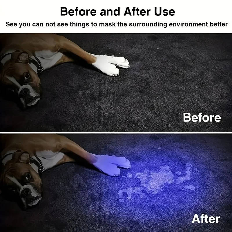 UV-zaklamp voor huisdiervlekken met instelbare zoom en oplaadbare batterij