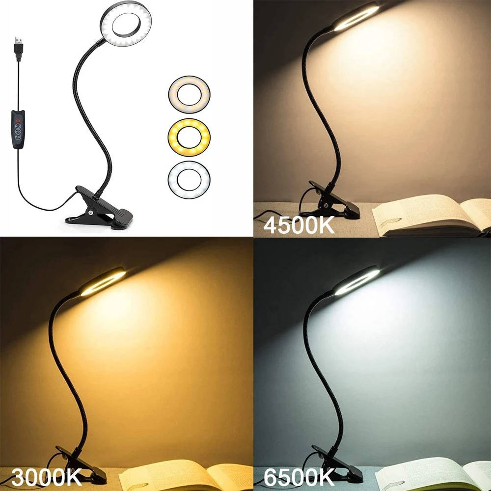 Klembare bureaulamp 360° flexibel oogvriendelijk