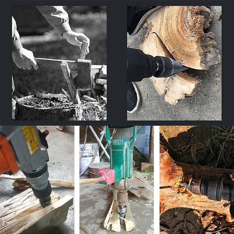 Holzbohrer, Kegelspalter-Aufsatz für Brennholz, passend für jede Bohrmaschine