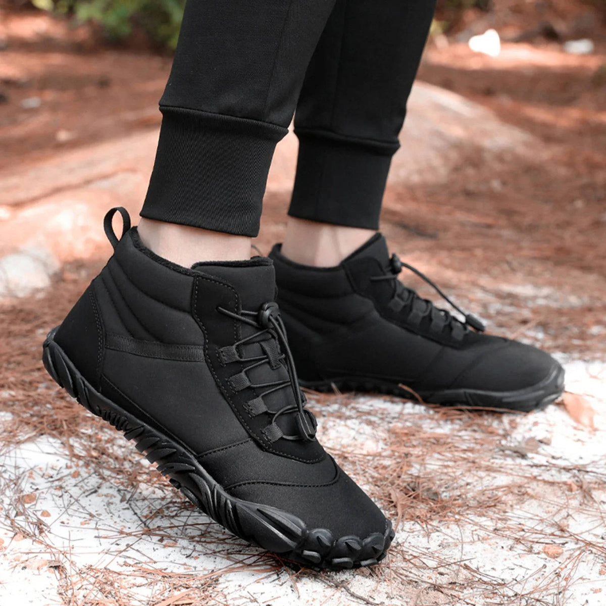 Waterdichte en sneeuwdichte winter-barefoot schoenen met warme fleecevoering