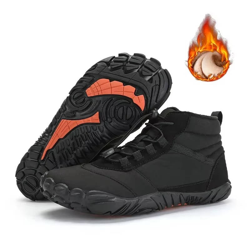 Waterdichte en sneeuwdichte winter-barefoot schoenen met warme fleecevoering