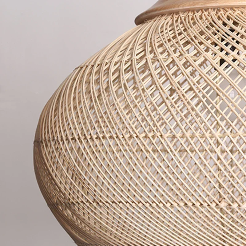Woven Wicker Ceiling Light 20 in Natural Fiber Shade for Kitchen Island Dining Room Overhead Boho Farmhouse Organic Texture Rope Hanging Fix | Thomler