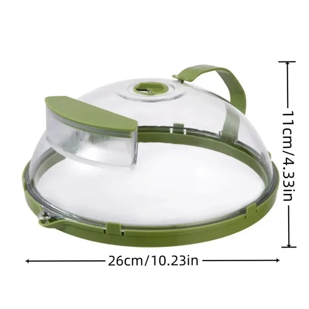Spritzschutz-Mikrowellenhaube mit integriertem Dampfgarer und verstellbarem Ventil