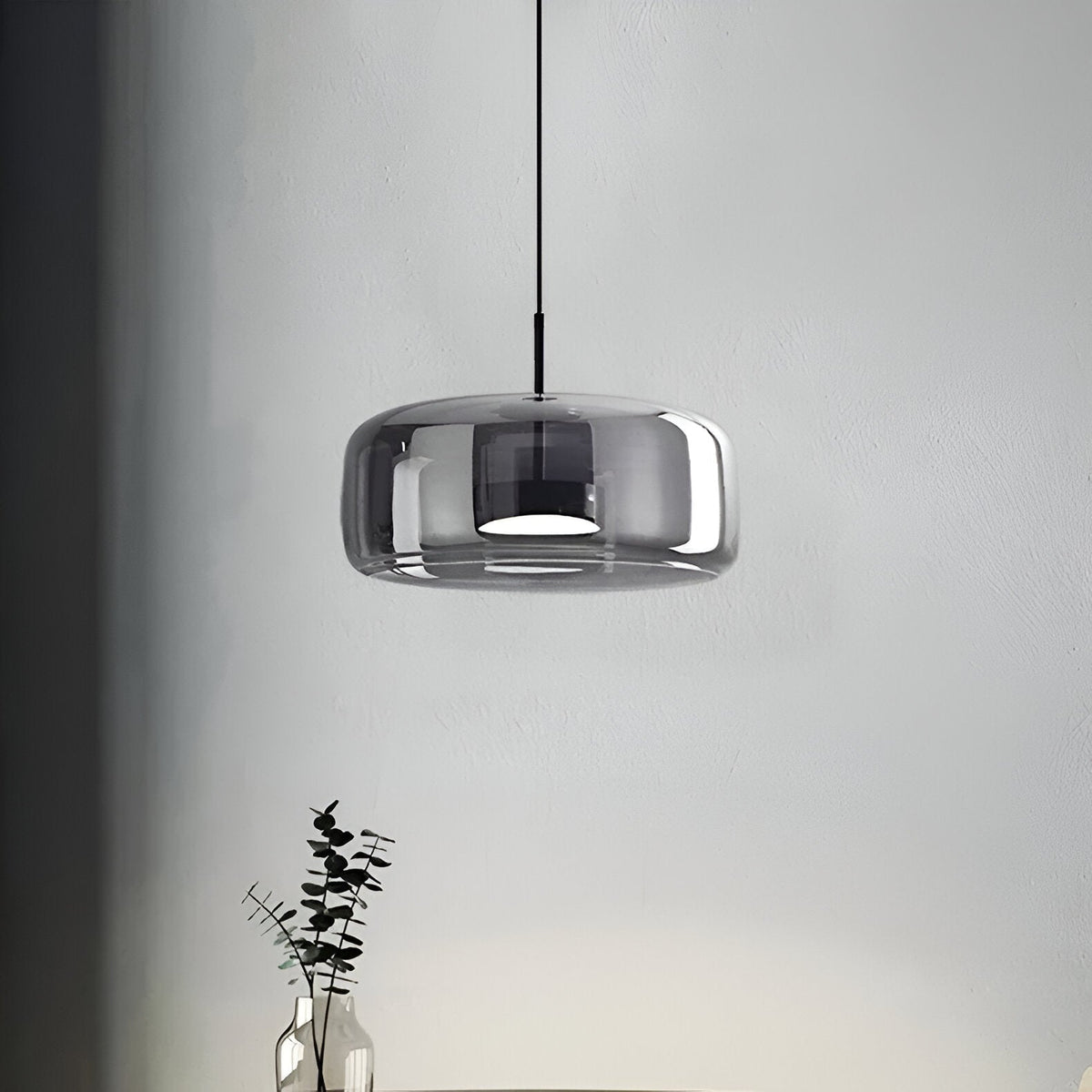 Glass Hanging Ceiling Fixture with Adjustable Cord for Dining Tables & Kitchen Islands | Color-Tunable LED Modern Farmhouse Style | Thomler