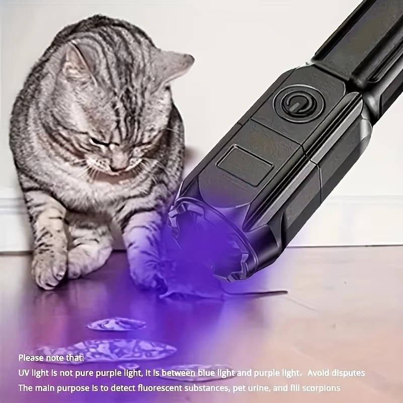 UV-zaklamp voor huisdiervlekken met instelbare zoom en oplaadbare batterij