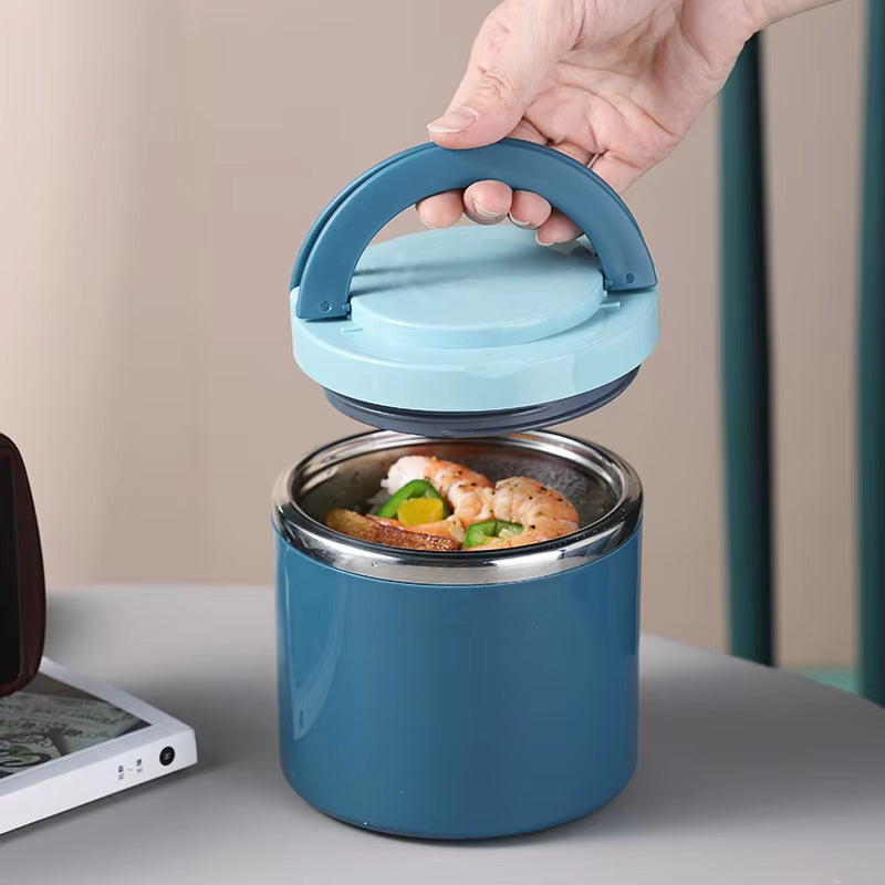 Isolierter Lebensmittelbehälter aus Edelstahl, auslaufsicher, Thermo-Mittagsbehälter, heiß/kalt, 600 ml / 1000 ml, weite Öffnung für Arbeit, Schule, Reise, Suppe, Pasta, Reis | Thomler