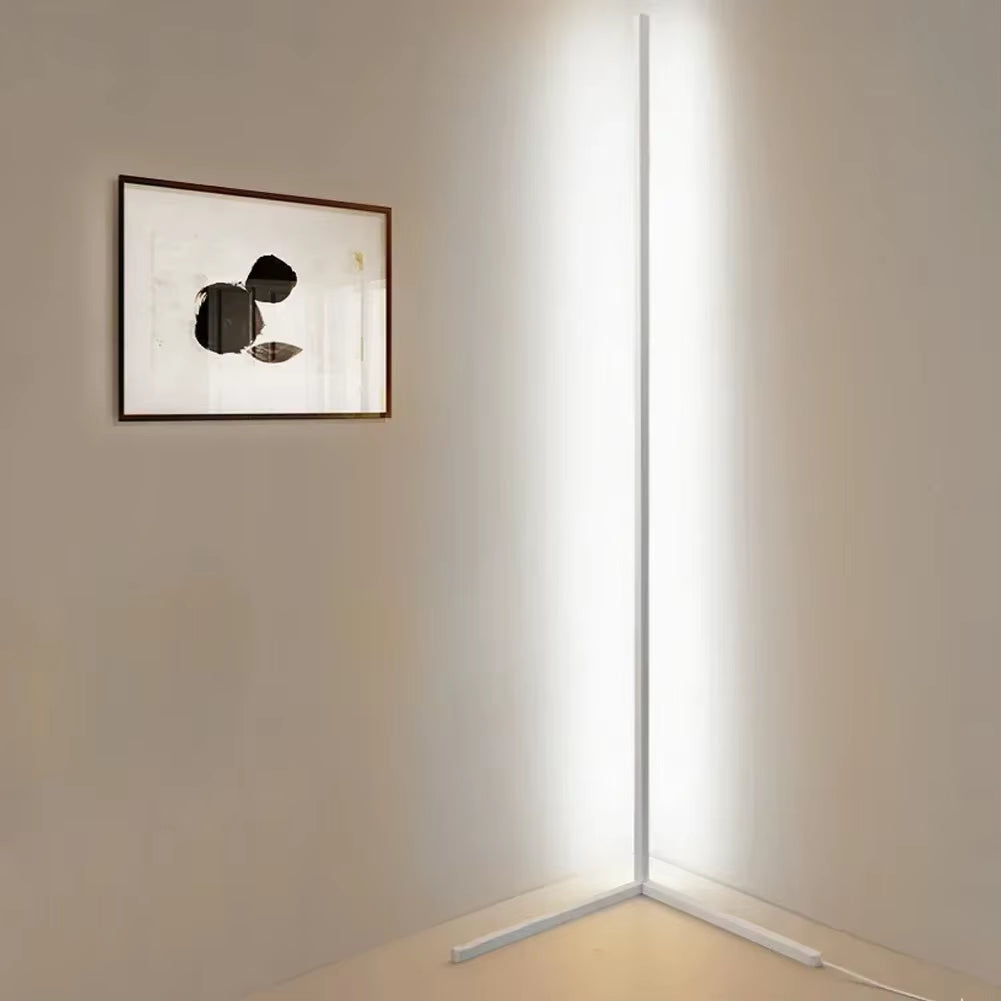 Dimmable LED Corner Floor Lamp with Remote Control Black 56 in Tall | Adjustable Light Temperature for Living Room Bedroom Office | Modern A | Thomler