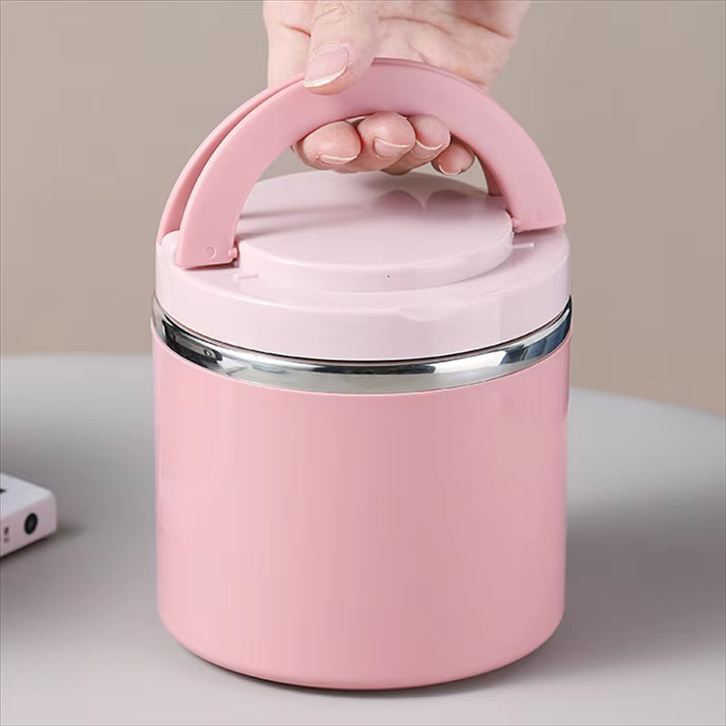 Isolierter Lebensmittelbehälter aus Edelstahl, auslaufsicher, Thermo-Mittagsbehälter, heiß/kalt, 600 ml / 1000 ml, weite Öffnung für Arbeit, Schule, Reise, Suppe, Pasta, Reis | Thomler