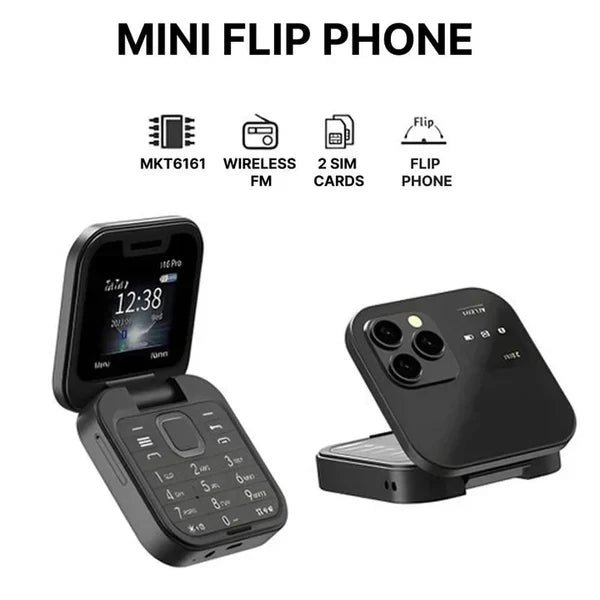 Compacte opvouwbare dual-sim mobiele telefoon