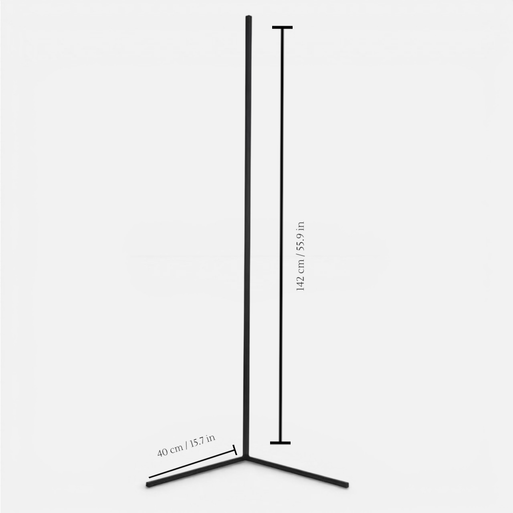 Dimmable LED Corner Floor Lamp with Remote Control Black 56 in Tall | Adjustable Light Temperature for Living Room Bedroom Office | Modern A | Thomler