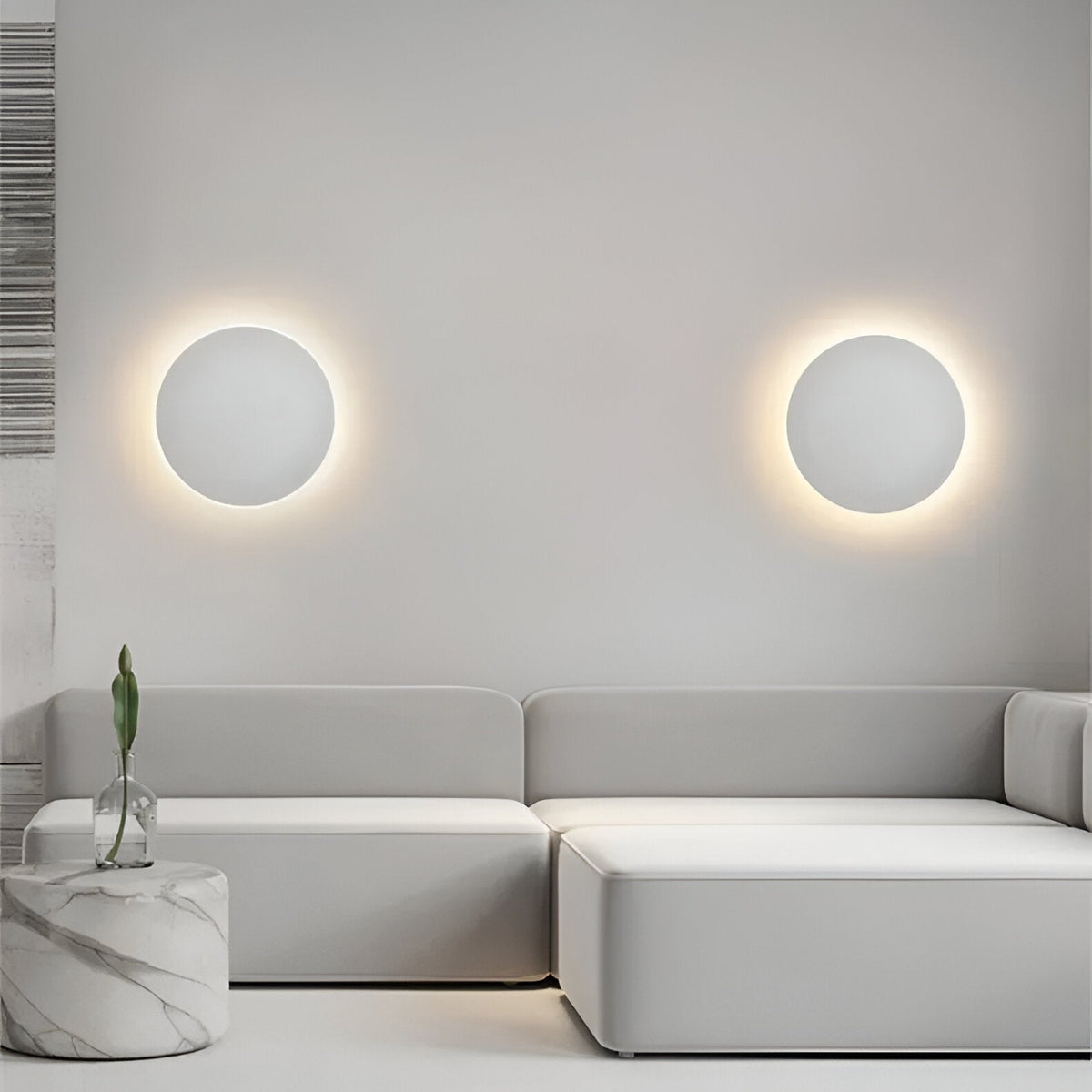 Round LED Sconce 10W Aluminum Fixture 12 Inch Warm White Light for Bedroom Hallway Living Room Modern Minimalist Touch Control or Standard S | Thomler