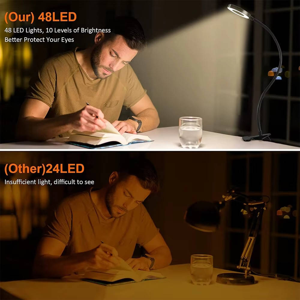 Klembare bureaulamp 360° flexibel oogvriendelijk