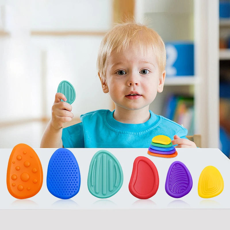 6er-Pack sensorische Silikon-Fidget-Steine