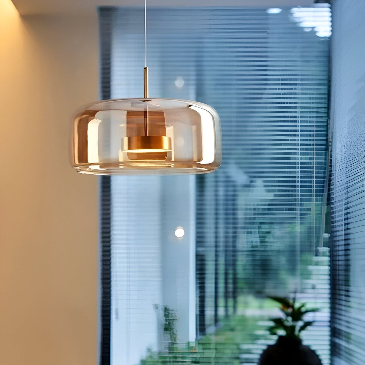 Triple Glass Dome Ceiling Light 15 in Adjustable Height for Kitchen Island Dining Room Modern Hanging Fixture Gray Smoked Finish | Thomler