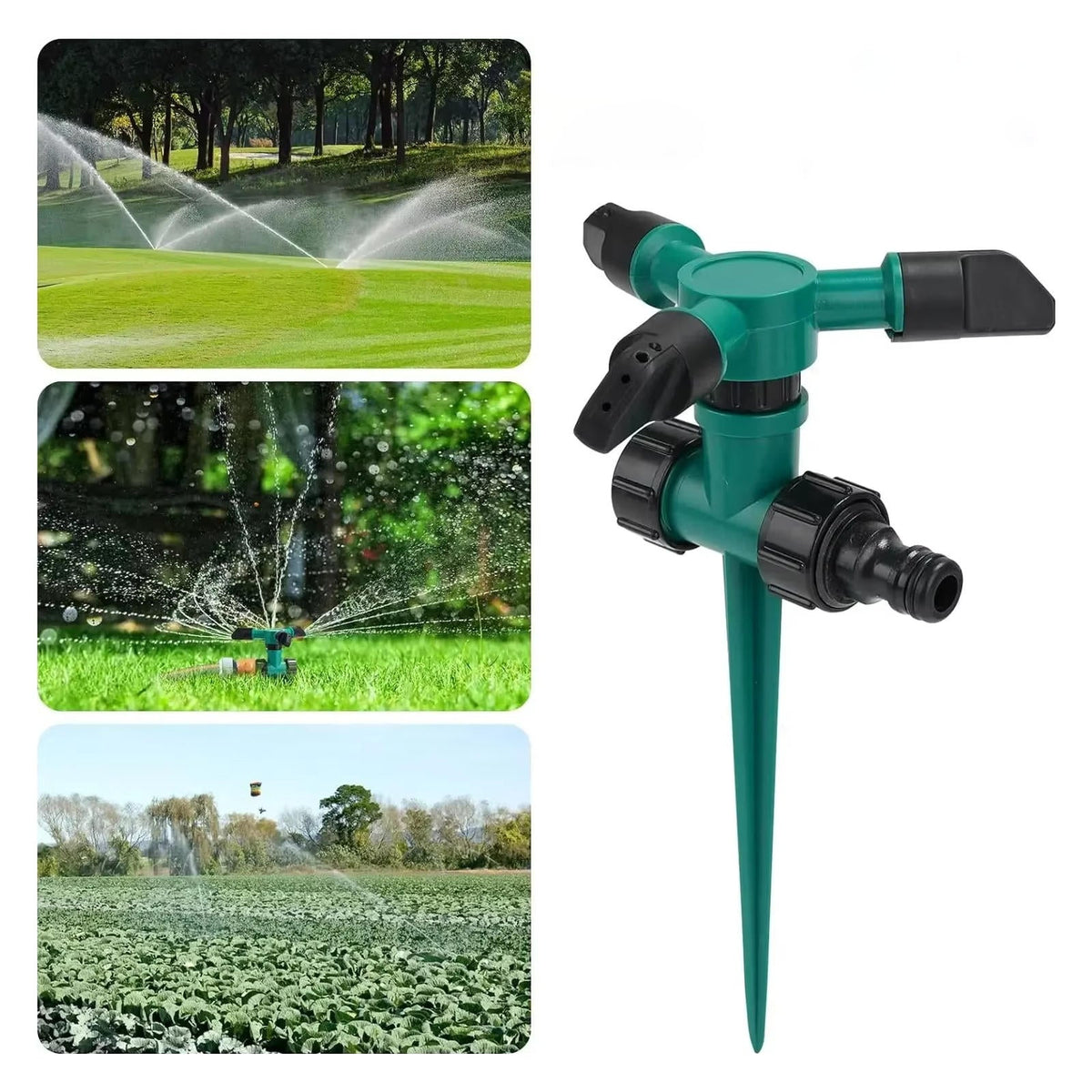 Rotating Garden Sprinkler Set with 360 Degree Coverage and Adjustable Spray Angles, 5 Pack
