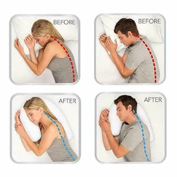 Ergonomisch zijslaapkussen met comfortabele ooruitsparing