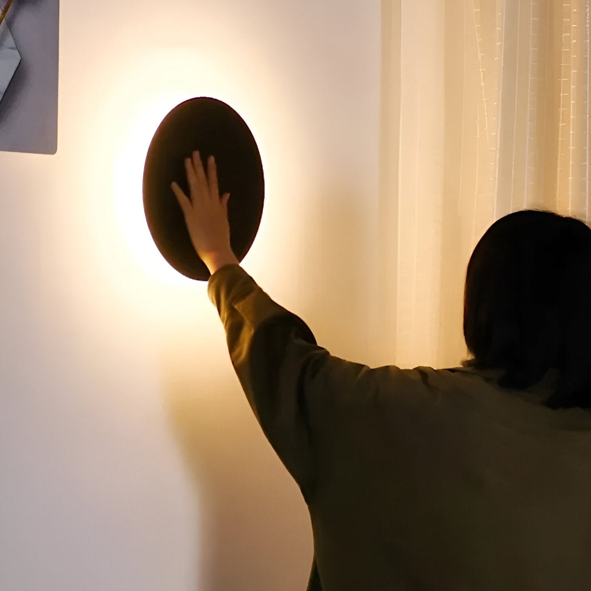 Round LED Sconce 10W Aluminum Fixture 12 Inch Warm White Light for Bedroom Hallway Living Room Modern Minimalist Touch Control or Standard S | Thomler