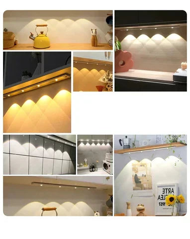 Rechargeable Motion Sensor Under Cabinet Light Bar USB Powered Closet Lighting Stick-On Wireless Stairway Night Light Dimmable Adjustable Co | Thomler