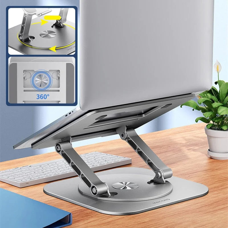 Aluminium laptopstandaard met 360 graden draaibare houder