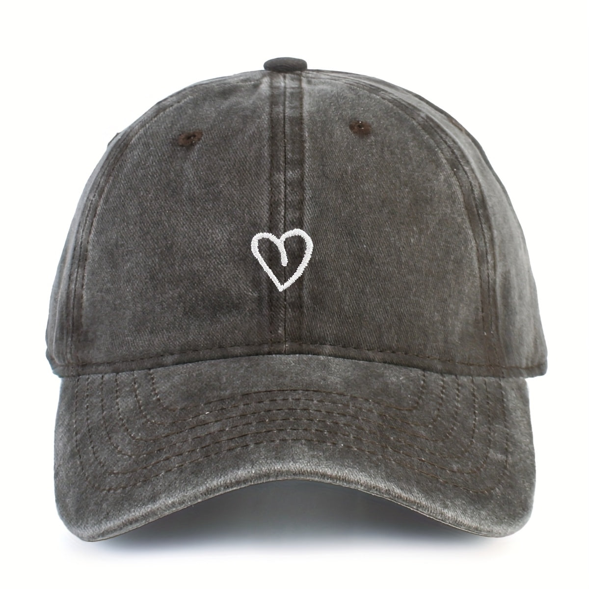 Adjustable Cotton Baseball Cap with Embroidered Heart Detail for Women – Breathable Summer Hat | Thomler