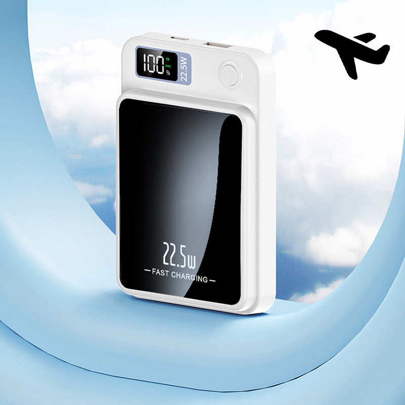 Batería externa portátil de 20000 mAh con carga inalámbrica y pantalla LED para smartphones, tabletas, iPhone, Android, viajes y respaldo de emergencia | Thomler